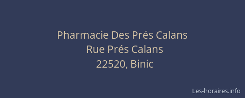 Pharmacie Des Pr&eacute;s Calans