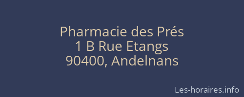 Pharmacie des Pr&eacute;s