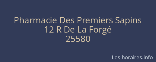 Pharmacie Des Premiers Sapins