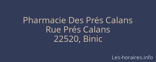 Pharmacie Des Prés Calans