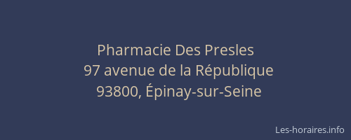 Pharmacie Des Presles