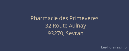 Pharmacie des Primeveres