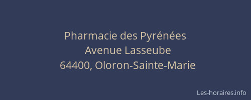 Pharmacie des Pyr&eacute;n&eacute;es
