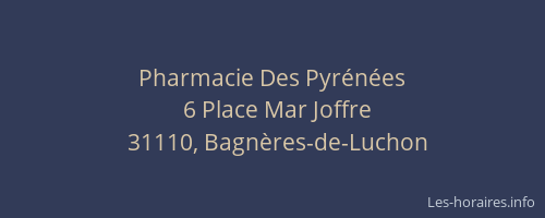 Pharmacie Des Pyrénées
