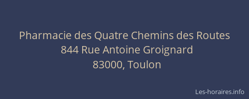 Pharmacie des Quatre Chemins des Routes
