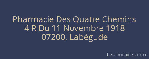 Pharmacie Des Quatre Chemins
