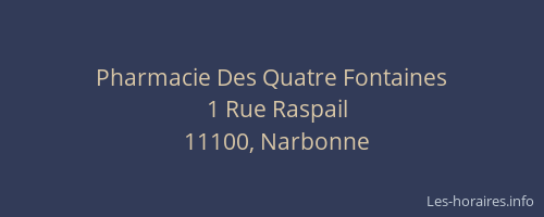 Pharmacie Des Quatre Fontaines