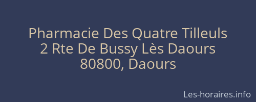 Pharmacie Des Quatre Tilleuls