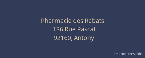 Pharmacie des Rabats