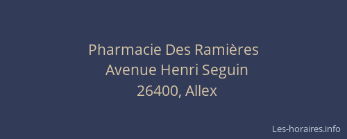 Pharmacie Des Ramières