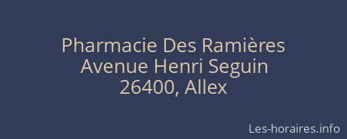 Pharmacie Des Ramières