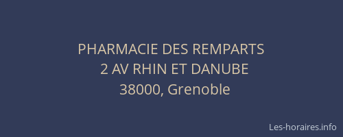 PHARMACIE DES REMPARTS