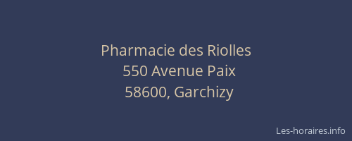 Pharmacie des Riolles