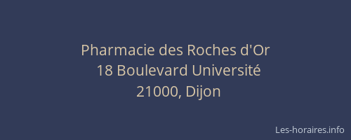 Pharmacie des Roches d'Or