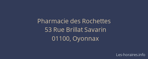 Pharmacie des Rochettes