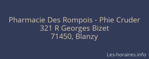 Pharmacie Des Rompois - Phie Cruder