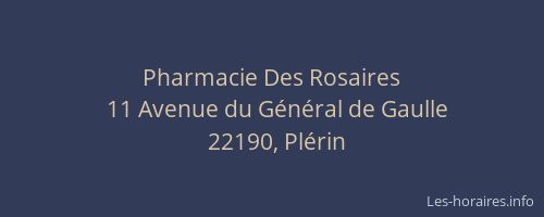 Pharmacie Des Rosaires