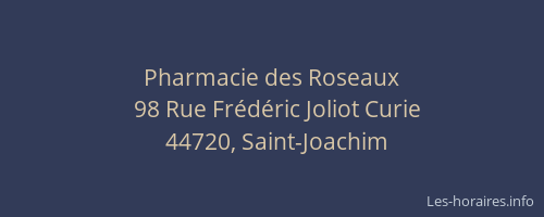 Pharmacie des Roseaux
