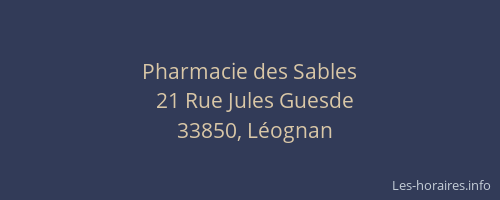 Pharmacie des Sables