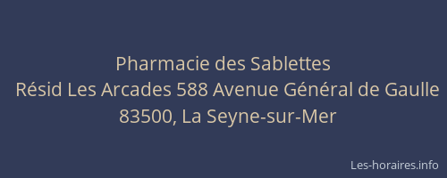 Pharmacie des Sablettes