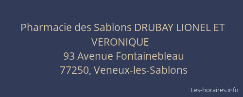Pharmacie des Sablons DRUBAY LIONEL ET VERONIQUE