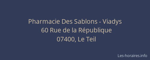 Pharmacie Des Sablons - Viadys