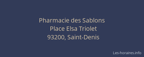 Pharmacie des Sablons