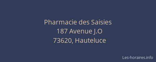 Pharmacie des Saisies