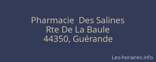 Pharmacie  Des Salines
