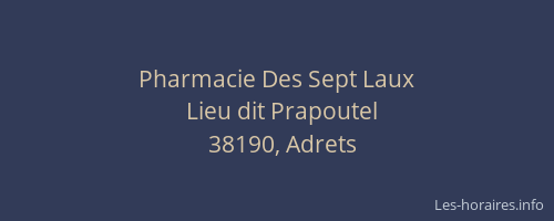 Pharmacie Des Sept Laux
