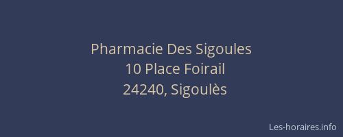 Pharmacie Des Sigoules