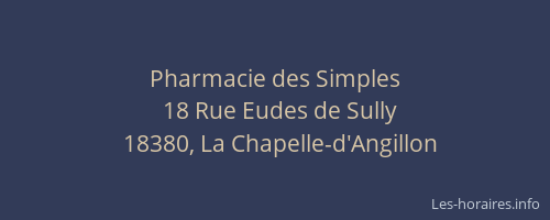 Pharmacie des Simples