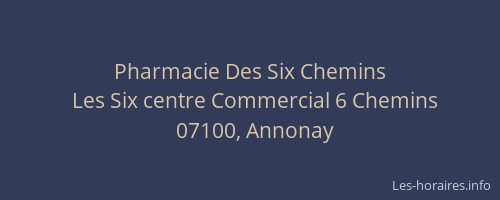 Pharmacie Des Six Chemins