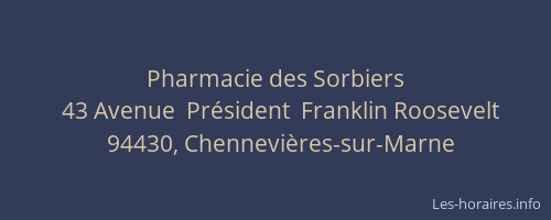 Pharmacie des Sorbiers