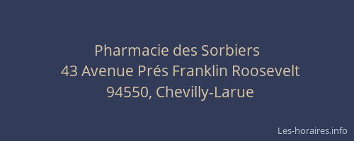 Pharmacie des Sorbiers