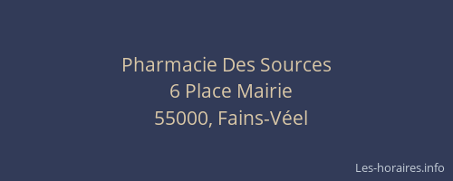 Pharmacie Des Sources