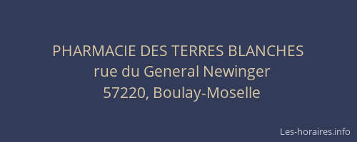 PHARMACIE DES TERRES BLANCHES