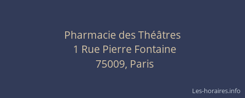 Pharmacie des Théâtres