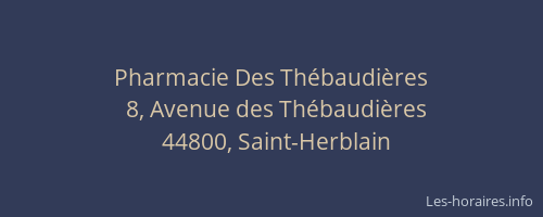 Pharmacie Des Thébaudières