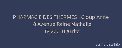 PHARMACIE DES THERMES - Cloup Anne