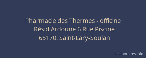 Pharmacie des Thermes - officine