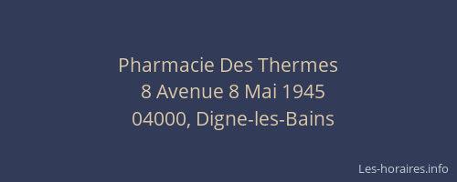 Pharmacie Des Thermes