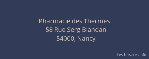 Pharmacie des Thermes