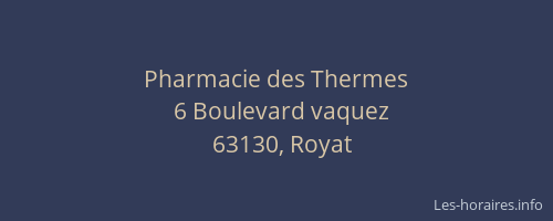 Pharmacie des Thermes