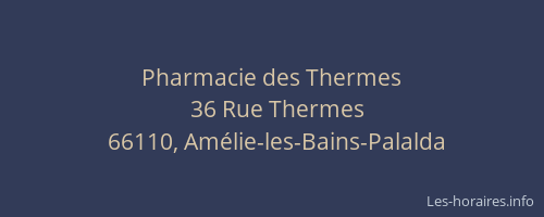 Pharmacie des Thermes