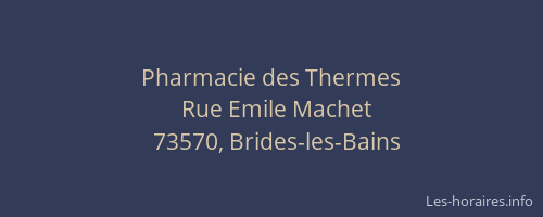 Pharmacie des Thermes