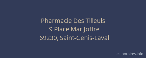 Pharmacie Des Tilleuls