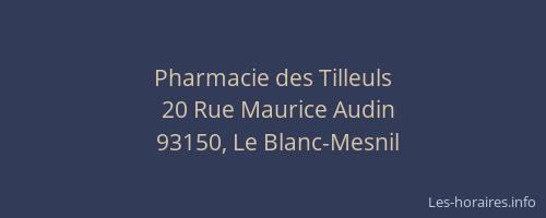 Pharmacie des Tilleuls