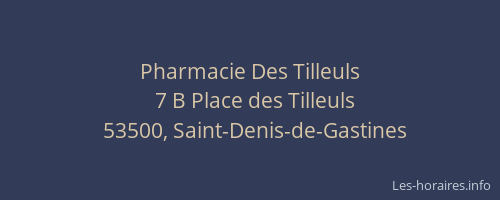 Pharmacie Des Tilleuls