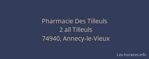 Pharmacie Des Tilleuls